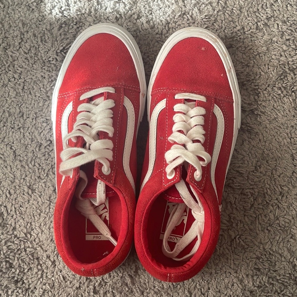 red vans sneaker shoe